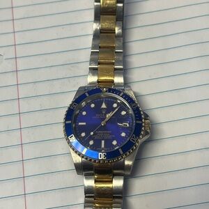 Seiko mod Two-Tone Blue Dial Watch